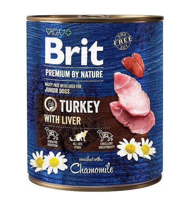 BRIT Premium by nature Junior Turkey with Liver - wet dog food - 800g