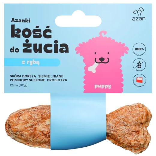 AZANKI Cod Bone with Probiotic Puppy in Fish Shape – Dog Treat – 12 cm