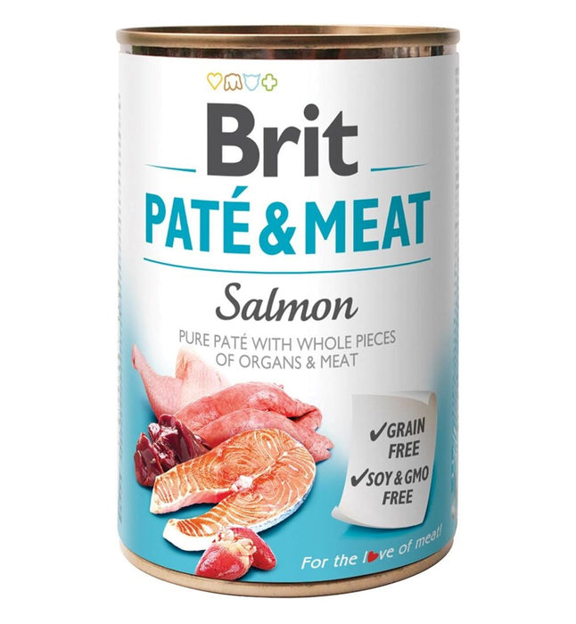 BRIT Paté & Meat with Salmon - wet dog food - 400g
