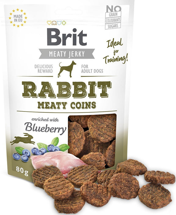 BRIT Meat Jerky Coins Rabbit - dog treat - 80g