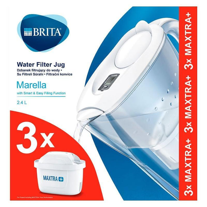 Filter jug Brita MARELLA COOL MEMO 2.4L- WHITE + 3 M PLUS FILTERS, 2.4L
