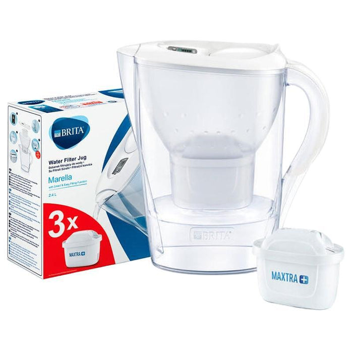 Filter jug Brita MARELLA COOL MEMO 2.4L- WHITE + 3 M PLUS FILTERS, 2.4L