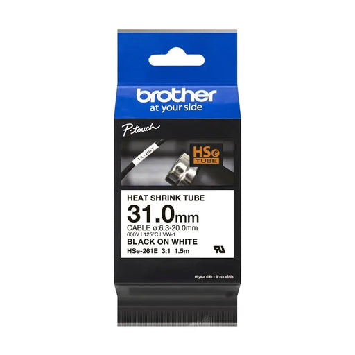 BROTHER Heat Shrink Tube Black on White 31.0mm - Ленти и Етикети<<<Консумативи - Принтер за етикети<<<Печат Сканиране и
