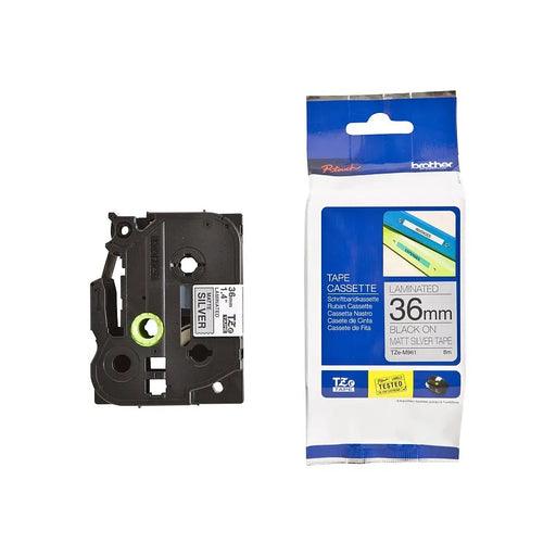 Brother TZe-M961 Tape Black on Silver (Matt) Metalic 36 mm 8 m - Консумативи за етикетни принтери<<<BROTHER