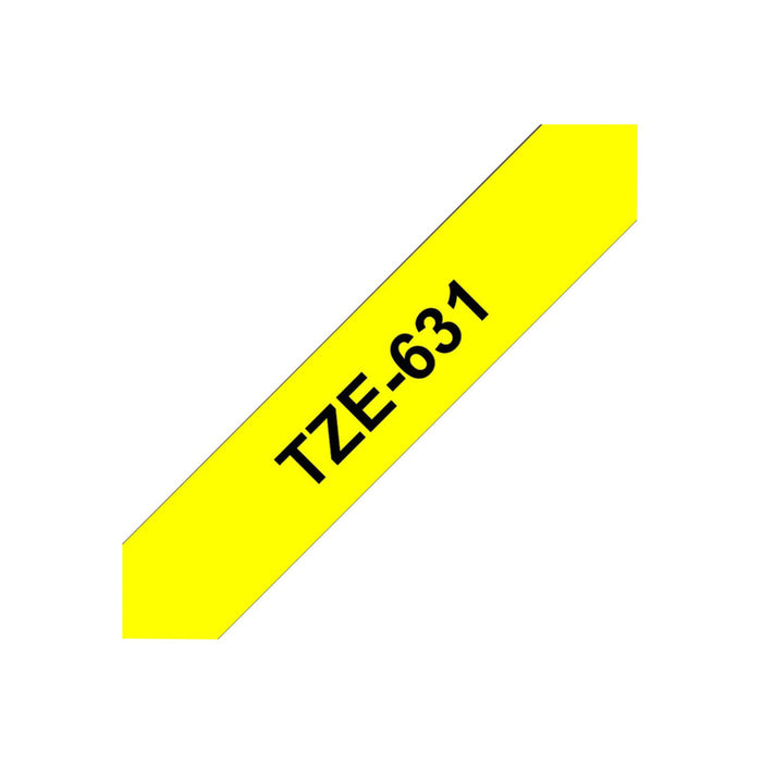 LAMINATED TAPE 12MM YELLOW 8M BROTHER TZE-631