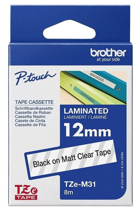 BROTHER P-Touch TZE-M31 black on clear-matt 12mm