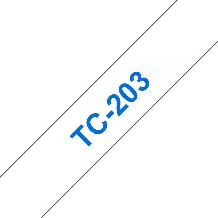 BROTHER P-Touch TC-203 blue on white 12mm