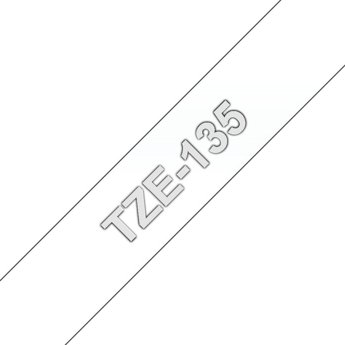 Brother TZe-135 Tape White on Clear, Laminated, 12mm, 8m - Eco