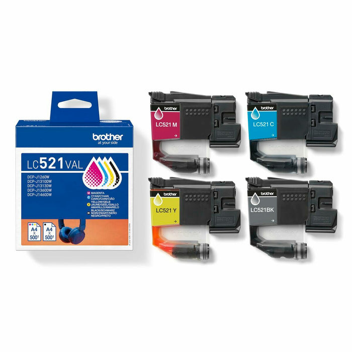 Original Ink Cartridge Brother LC521VAL Yellow (4 Units)