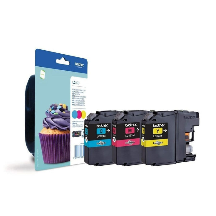 BROTHER LC-123 ink cartridge cyan magenta and yellow standard capacity 1-pack blister without alarm