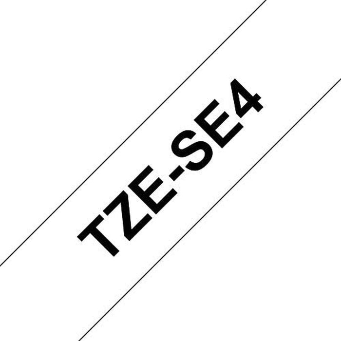 Brother TZe-SE4 Tape Black on White, Security Tape, 18mm - Eco