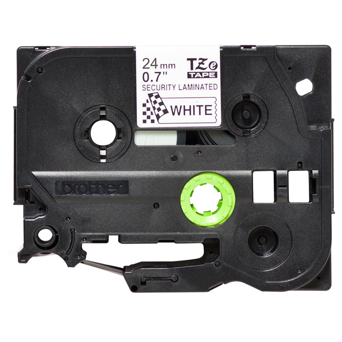 Brother TZe-SE5 Security Tape, black on white, 24mm, 8m