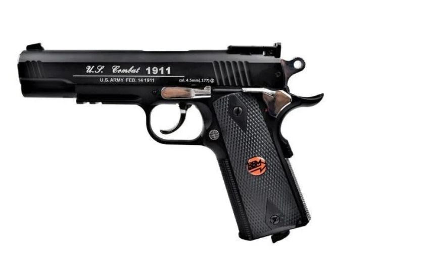 BRUNI 816 US Combat 4.5 mm BB airsoft pistol, 20-round CO₂ magazine, up to 17 joules