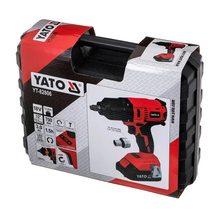 Brushless impact wrench 1/2’’ 700Nm YATO YT-82806 - Impact wrenchesNAK-KLU<<<Cordless toolsNAK<<<ActionPL