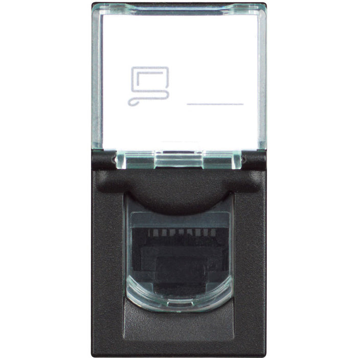 RJ45 UTP CAT 5E 1 MOD. BLACK BTICINO CLASSIA