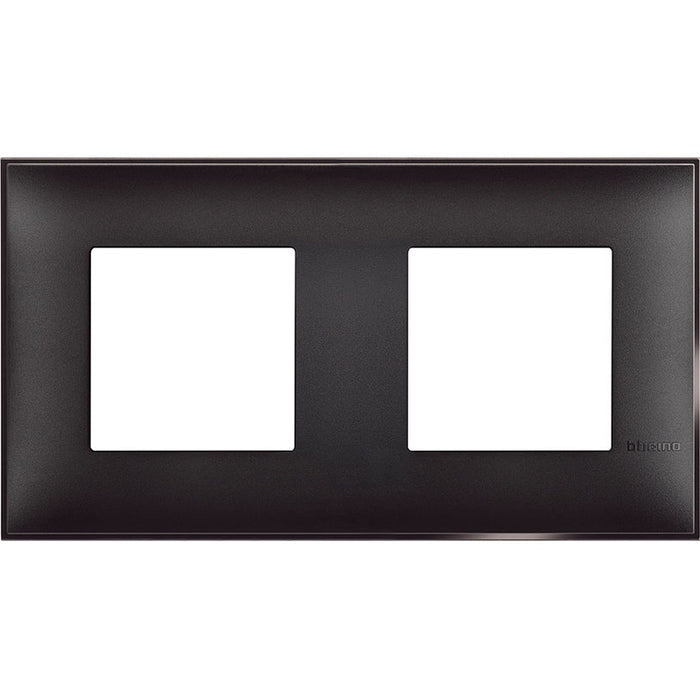 FRAME DOUBLE BLACK SATIN BTICINO CLASSIA