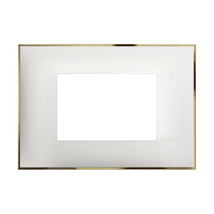 FRAME 3-MODULE WHITE WITH GOLD BTICINO CLASSIA
