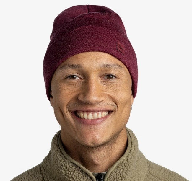 Buff Midweight Merino Wool Hat Red