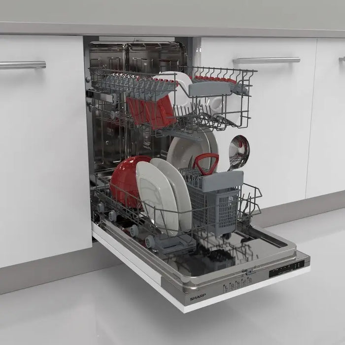 Built-in dishwasher Sharp QW-NS14I49EX 10 sets E 45 W mm - Съдомиялни машини<<<Уреди за вграждане<<<ZoraSite