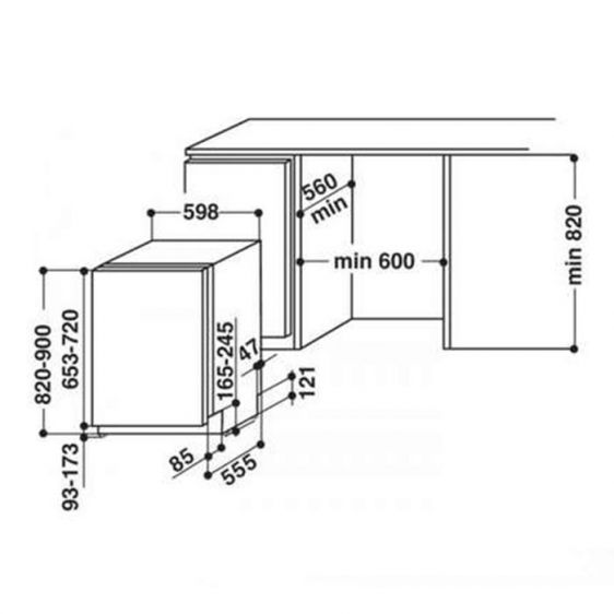 Built-in dishwasher WHIRLPOOL WIC 3C33 PFE - Съдомиялни за вграждане 60 см<<<Съдомиялни за вграждане<<<Уреди за