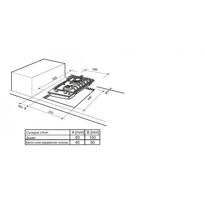 Built-in gas hob Finlux FX 320SIX Gas - Газови плотове<<<Плотове<<<Уреди за вграждане<<<ZoraSite