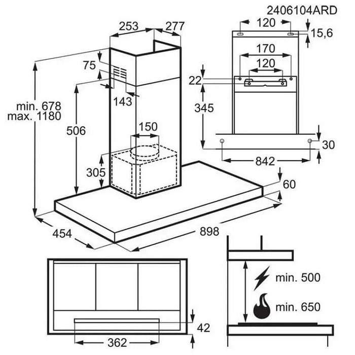 Built-in hood AEG NDB6791HB - Абсорбатори<<<Уреди за вграждане<<<ZoraSite