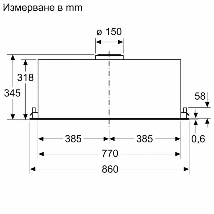 Built-in hood BOSCH DLN87AC50 stainless steel. 86 cm - Аспиратори<<<BOSCH аспиратори<<<BOSCH<<<PolyComp&&&Аспиратори за
