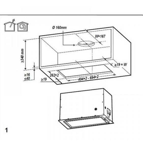 Built-in hood WHIRLPOOL WCT3 63F LTK - Аспиратори за пълно вграждане<<<Абсорбатори за вграждане<<<Уреди за