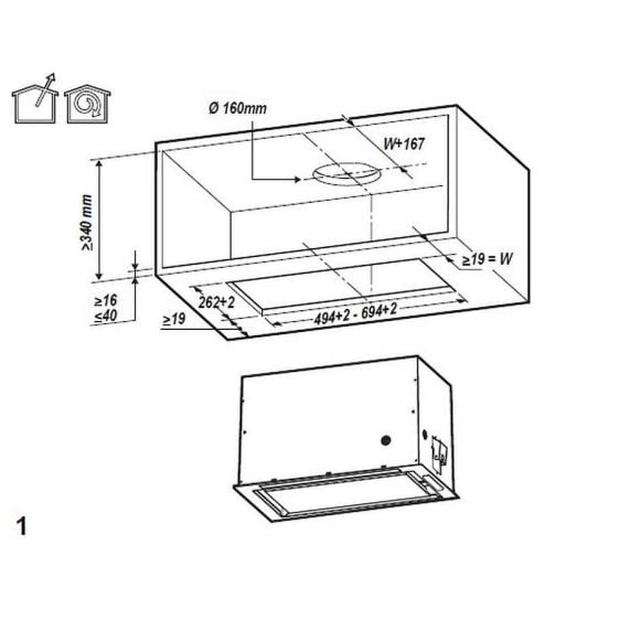 Built-in hood WHIRLPOOL WCT3 63F LTX - Аспиратори за пълно вграждане<<<Абсорбатори за вграждане<<<Уреди за