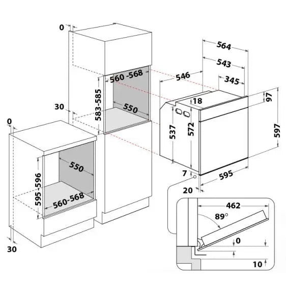 Built-in oven WHIRLPOOL WOI4S8CM0SBA 73 l 6th SENSE black - Стандартни фурни<<<Фурни за вграждане<<<Уреди за