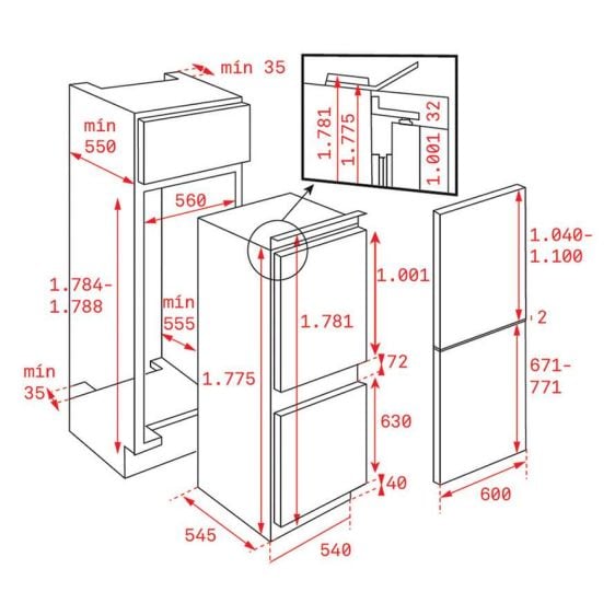 Built-in refrigerator TEKA RBF 73340 FI EU - Хладилници за вграждане с фризер<<<Хладилници за вграждане<<<Уреди за