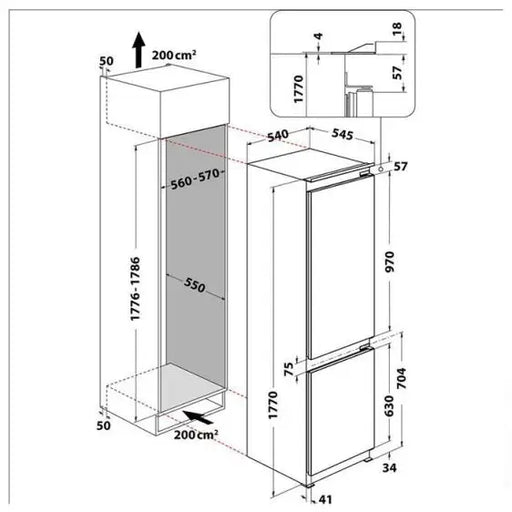 Built-in refrigerator WHIRLPOOL ART 66122 273 l LessFrost 177 cm - Хладилници за вграждане с фризер<<<Хладилници за