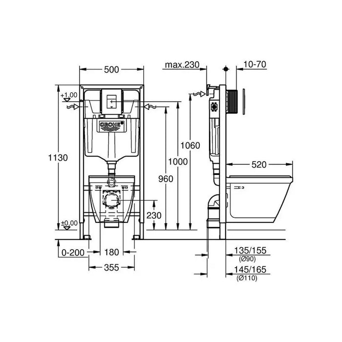 BUILT-IN STRUCTURE KIT GROHE 39468000 - Структури и комплекти за вграждане<<<Санитарна керамика и