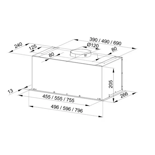 Built-in under-cupboard kitchen hood MAAN Fiugi 2 50 310 m3/h Satin - Cooker hoodsAGD-OKA<<<Home Appliance