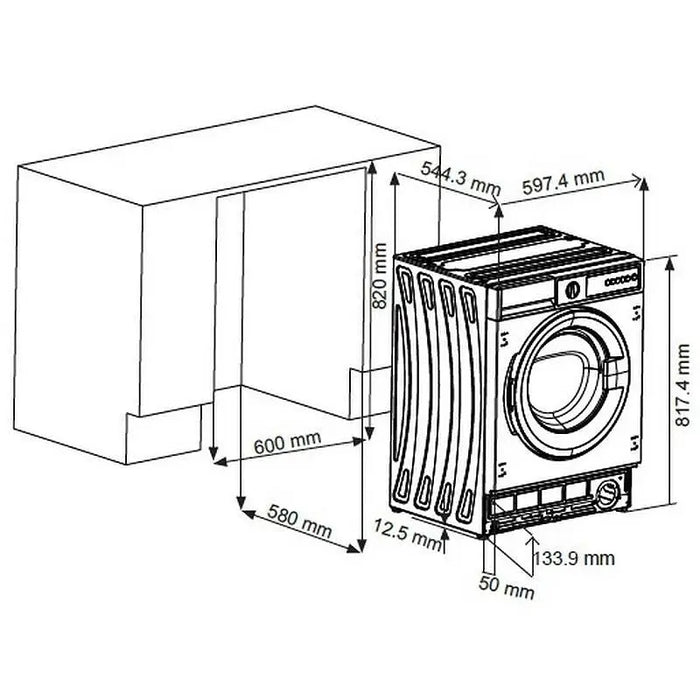 Built-in washing machine Sharp ES-NIB814BWNA-EE 1400 rpm 8.00 kg A White - Перални машини<<<Уреди за