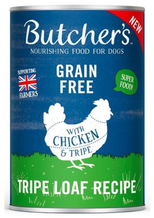 BUTCHER'S Original Tripe Chicken and Rumen Pate - wet dog food - 400g