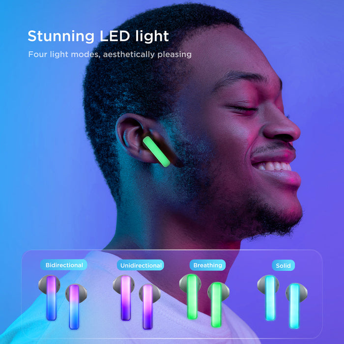 TWS Joyroom JR-TC1 IceLens Series wireless headphones with LED lights - white - Headphones