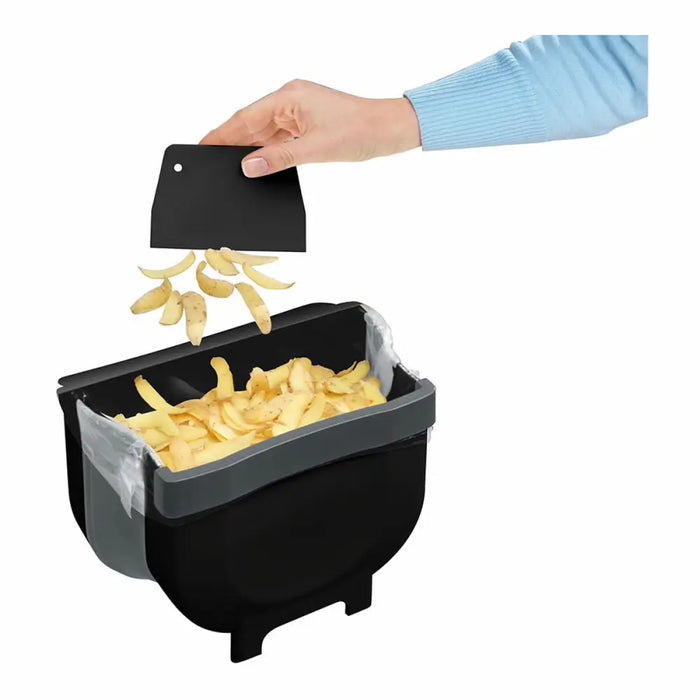 Cabinet door trash bin Wenko Fago 55028100 5 L Black Foldable - Почистване Прахосмукачки И Гладене<<<Дом