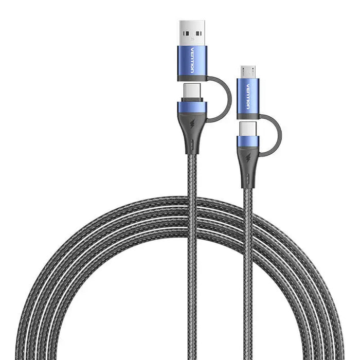 Cable 4in1 USB 2.0 Vention CTLLH 2m (black) - Combo Cables<<<USB cables<<<GSM Accessories<<<InnproXML
