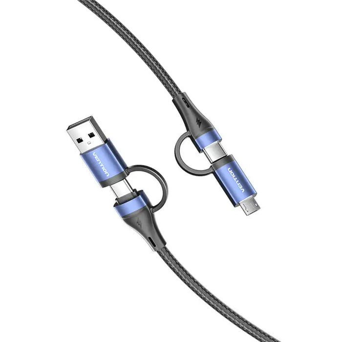 Cable 4in1 USB 2.0 Vention CTLLH 2m (black) - Combo Cables<<<USB cables<<<GSM Accessories<<<InnproXML