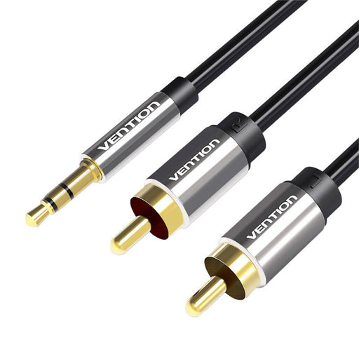 Cable Audio 2xRCA to 3.5mm Vention BCFBF 1m (black) - Audio cables<<<Audio<<<InnproXML&&&JACK and RCA(Cinch)