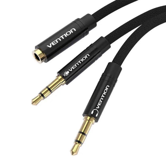 Cable Audio 3.5mm female to 2x3.5mm male Vention BBLBF 1m (black) - Audio cables<<<Audio<<<InnproXML&&&Електроника