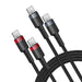 Cable Baseus Cafule USB-C to USB-C 100W,2m 2psc (Red Black Grey Black) - USB-C to USB-C<<<USB cables<<<GSM