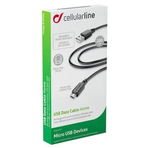 Cable Cellularline USB-MICROUSB 2M - Кабели<<<Периферии<<<Лаптопи компютри и периферия<<<ZoraSite