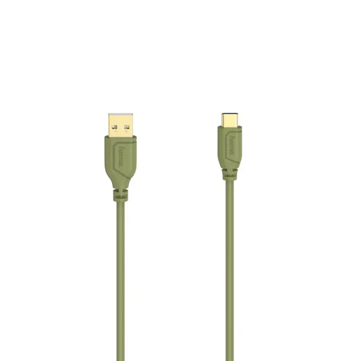 Cable Hama Flexi-Slim USB-C - USB-A 2.0 male 0.75m Green - Кабели за мобилни