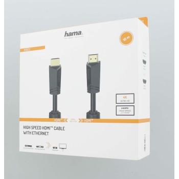 Cable HAMA High-Speed HDMI male - HDMI male 4K 18GB/s Ethernet 10 m Posl. connectors 2 filters Black - Видео