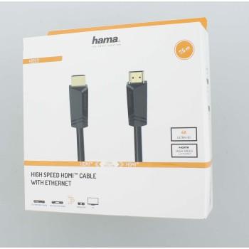 Cable HAMA High-Speed HDMI male - HDMI male 4K 18GB/s Ethernet 7.5 m Posl. connectors Black - Видео