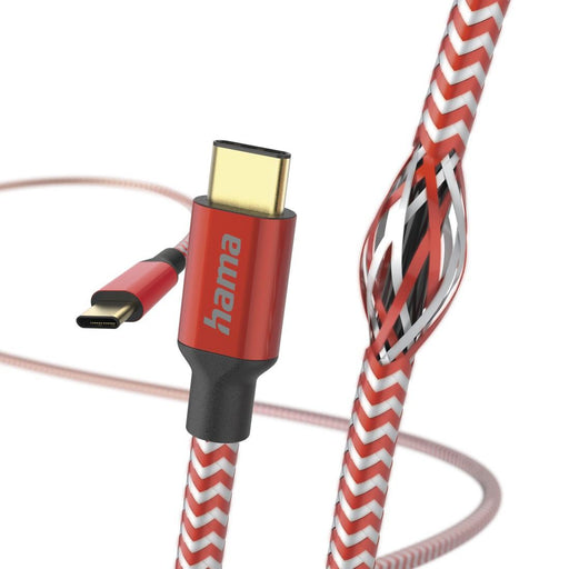 Cable HAMA Reflective USB-C male - USB-C male 1.5 m. Red - Кабели за мобилни