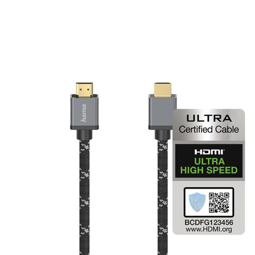 Cable HAMA Ultra HD HDMI male - HDMI male 8K 48GB/s Metal 1 m Posl. connectors Black - Видео