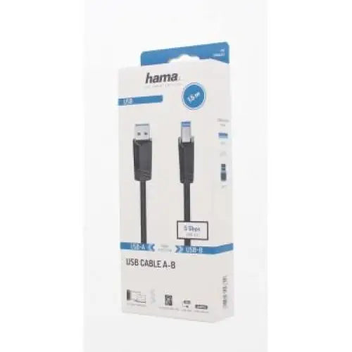 Cable HAMA USB 3.0 -A male -B male 1.5 m 1 star - Кабели за мобилни